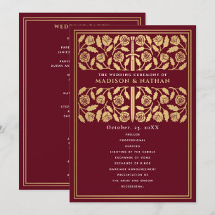 Programa Espada Dourada Medieval Vermelha Casamento Real