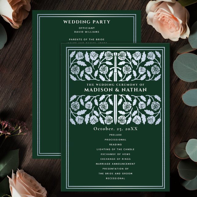 Programa Espada Prateada Medieval Verde Casamento Real (Criador carregado)