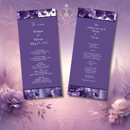 Programa Estética de Casamento Floral de Lavanda e roxo