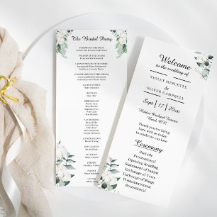 Programa Eucalyptus Cotton   White Modern Bridal Party Flat