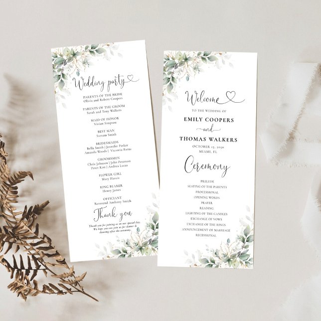 Programa Eucalyptus Dourado Floral Greenery Weding (Criador carregado)
