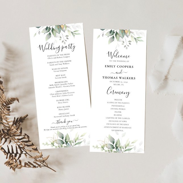 Programa Eucalyptus Dourado Floral Greenery Weding (Criador carregado)