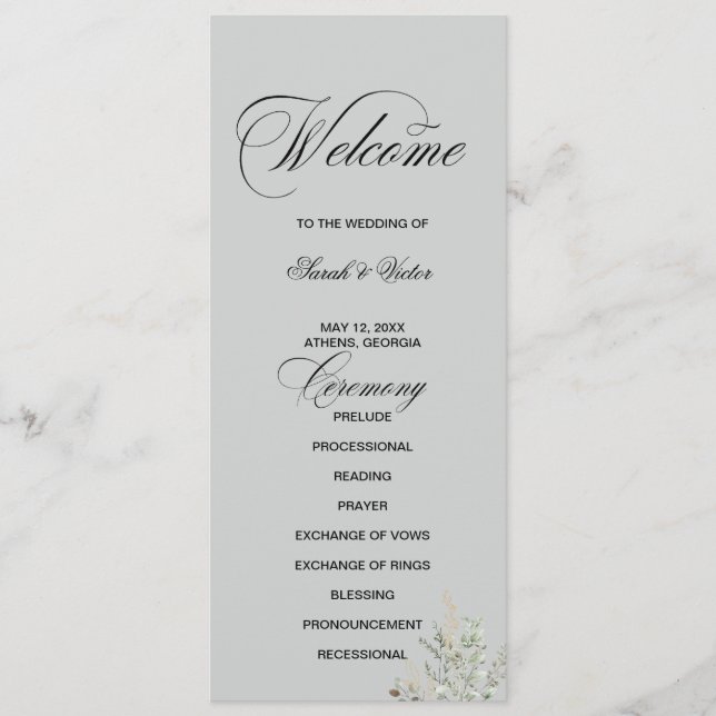 Programa Eucalyptus Elegant double side program card  (Frente)