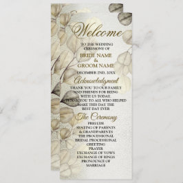 Programa Eucalyptus Foliage Wedding Shiny Dourado com Aquar