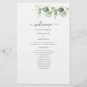 Programa Eucalyptus Greenery Botanical Wedding