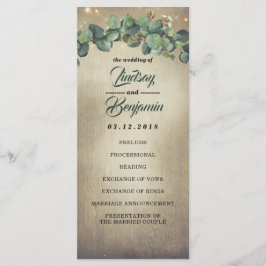 Programa Eucalyptus Greenery Rustic Country Wedmen