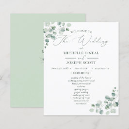 Programa Eucalyptus Sage Green Watercolor Casament
