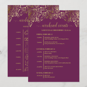 Programa Eventos & Cronologia de Casamento Magenta Plum & D