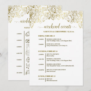 Programa Eventos de Casamento Ornamentados a Ouro e Branco