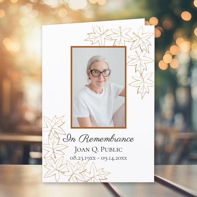 Programa Fall Maple Deixa o Memorial do Serviço Funeral Dob (Criador carregado)