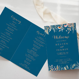 Programa Fall Meadow Wild Floral Folding Wedding