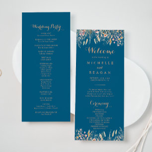 Programa Fall Meadow Wild Floral Weding Program