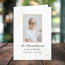 Programa Fall Oak Deixa O Serviço Funeral Memorial Dobrado