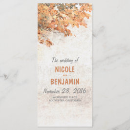 Programa Fall Rustic Wedding Programs
