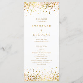 Programa Faux Gold Foil Confetti Dots Casamento