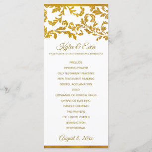 Programa Faux Gold Foil Elegant Wedding Programs (Alta)