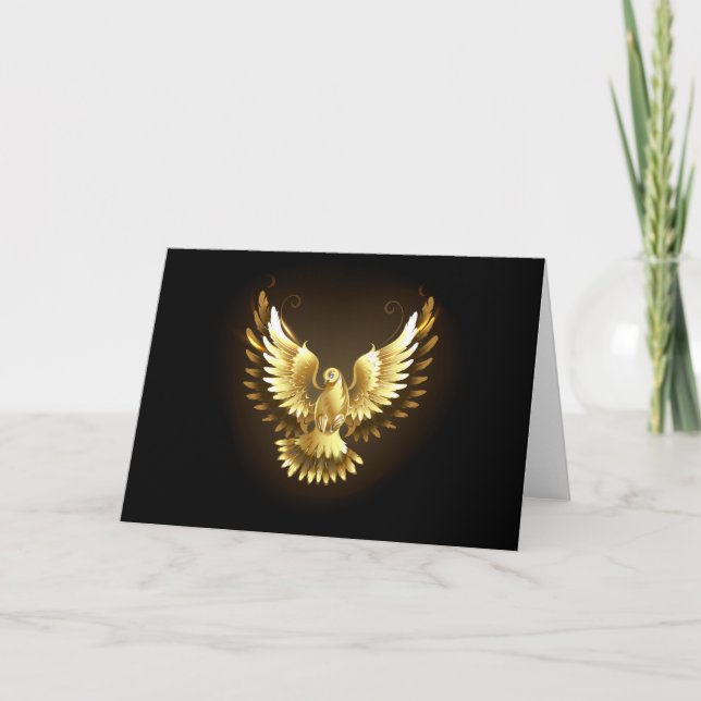 Programa Faux Gold Foil Peace Dove em Preto (Frente)
