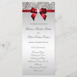 Programa Faux Silver Sequins Red Arco Weding Program