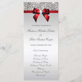 Programa Faux Silver Sequins Red Arco Weding Program