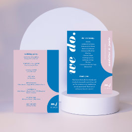 Programa Fazemos Blue Retro Style Ordem de Serviço de Casam