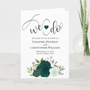 Programa Fazemos Casamento de Rosas Elegante Emerald Green