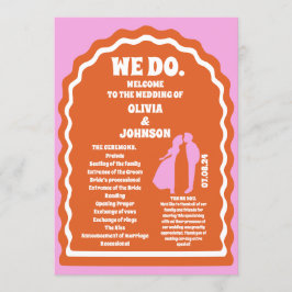 Programa Fazemos Ordem de Serviço de Casamento Retro Laranj