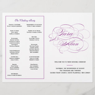 Programa feito sob encomenda do casamento - roxo