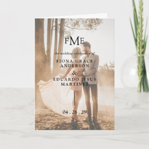 Programa Fiona Photo Bold Monograma Casamento Moderno