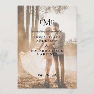 Programa Fiona Photo Bold Monograma Casamento Moderno