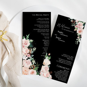 Programa Flat Blush Floral Black Wedding