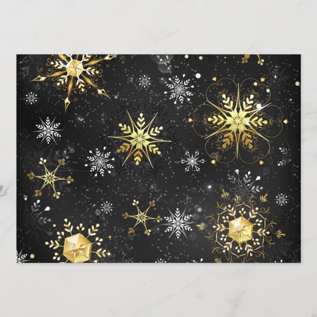 Programa Flocos de neve do Ouro Xmas em preto (Frente)