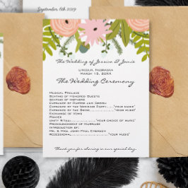 Programa Flora & Fauna Ferns Rosa Acorns Twigs Casamento