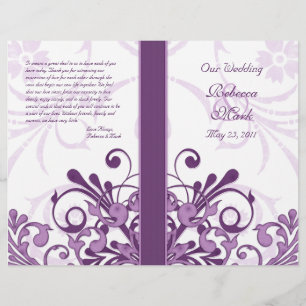Programa floral abstrato do casamento do roxo e do