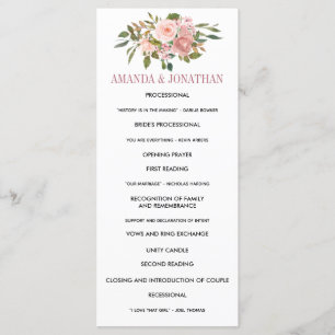 Programa Floral Blush e Rosa Dourado Weding