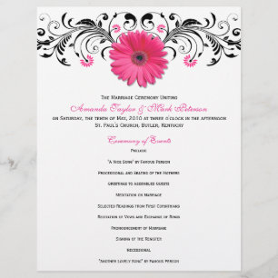Programa floral branco do casamento do preto