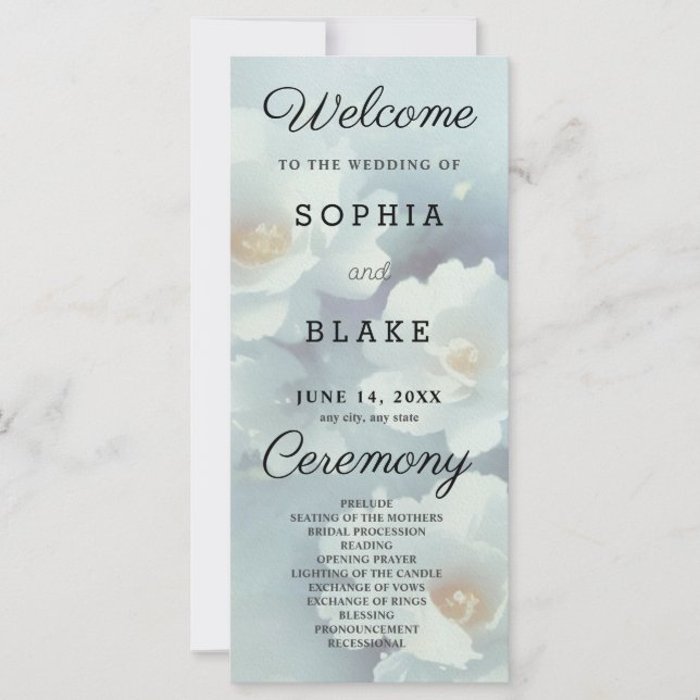Programa Floral Branco e Blue Weding (Frente)