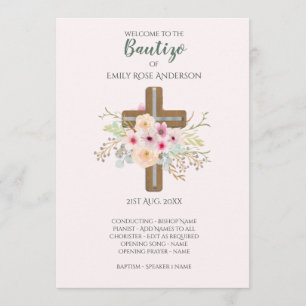 Programa Floral Cross BAUTIZO Bautismo Baptism