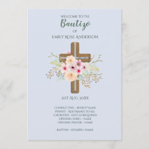 Programa Floral Cross BAUTIZO Bautismo Baptism