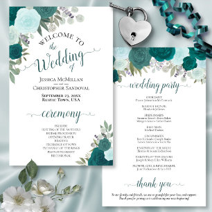 Programa Floral de Casamento do Orçamento Teal & 