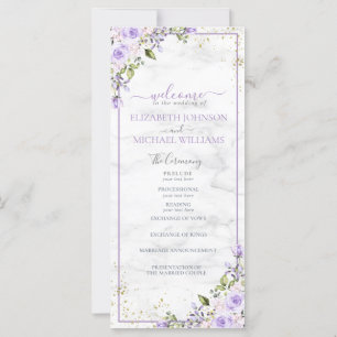 Programa Floral de Marble Dourado da Lavanda Lilac