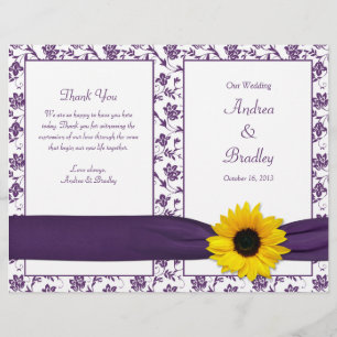 Programa floral do casamento do damasco roxo do