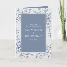 Programa Floral Dusty Blue Elegant Booklet