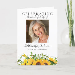 Programa Floral Girassóis Fotos dobradas Memorial Funeral