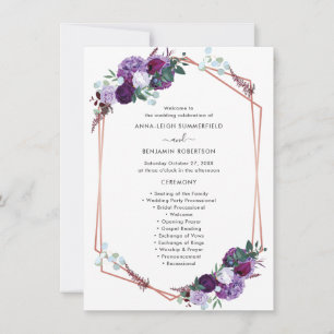 Programa Floral Moderno de Casamento Roxo