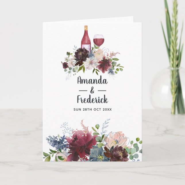 Programa Floral Temático com Vinho Borgonha e Blush (Frente)