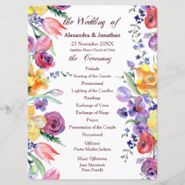 Programa Floral Watercolor no White Flat Wedage Program