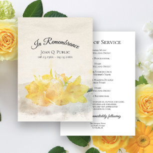 Programa Flores Amarelas Daffodil Serviço Memorial Funeral