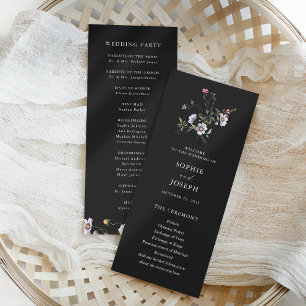 Programa Flores Botânicas Escuras Casamento Elegante