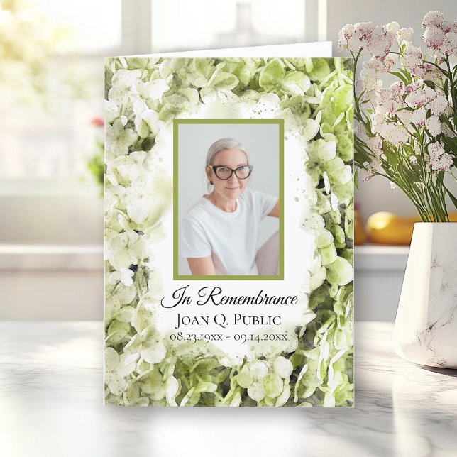 Programa Flores de Hydrangea Verde Serviço Funeral Dobrado (Criador carregado)