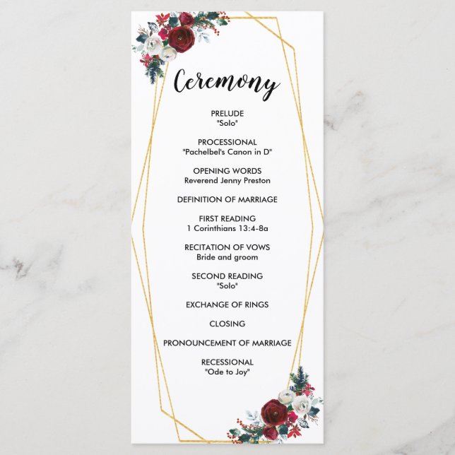 Programa Flores de inverno geométricas Douradas da Frame Bu (Frente)